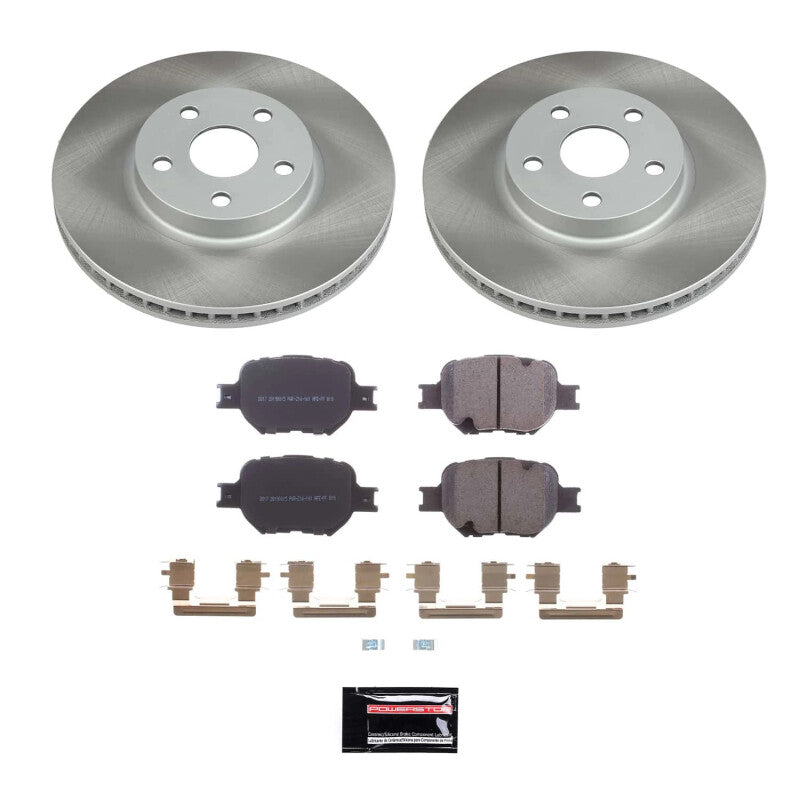Power Stop 00-05 Toyota Celica Front Semi-Coated Rotor Kit Brake Kits - Performance Blank PowerStop