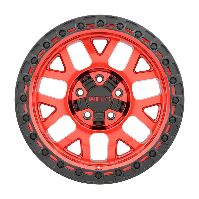 Weld Off-Road W133 17X9 Cinch 5X114.3 5X127 ET-12 BS4.50 Candy Red / Satin Black Ring 78.1 Wheels - Cast Weld
