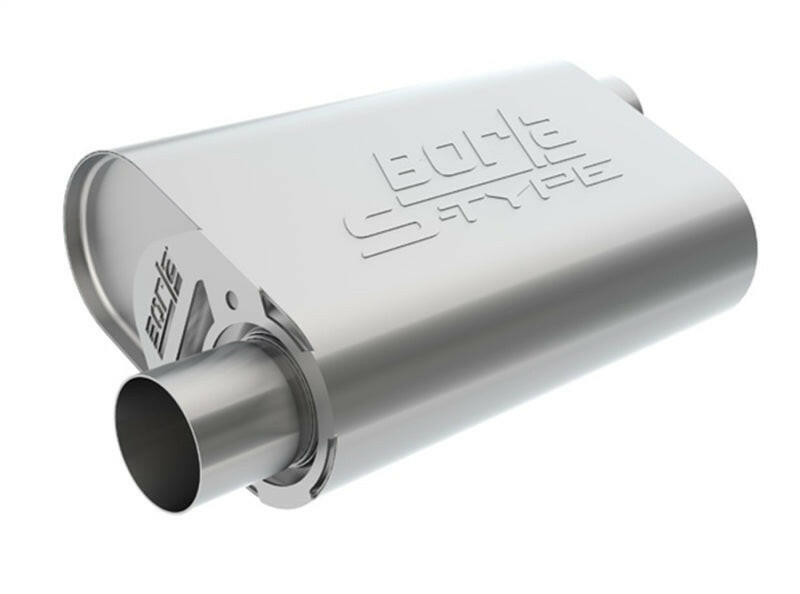 Borla CrateMuffler Stock SBF 289/ 302/ FE BB 2.5 inch Offset/Offset 14in x 4.35in x 9in Oval Muffler Muffler Borla