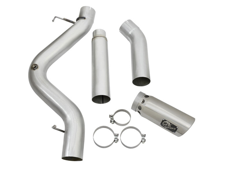 aFe LARGE Bore HD 5in Exhausts DPF-Back SS w/ Pol Tips 16-17 GM Diesel Truck V8-6.6L (td) LML/L5P DPF Back aFe