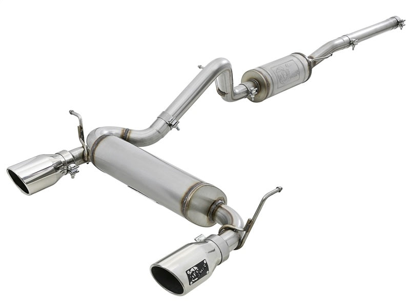 aFe Rebel Series 2.5in 409 SS Cat-Back Exhaust w/ Polished Tips 07+ Jeep Wrangler (JK) V6 3.6L/3.8L Catback aFe