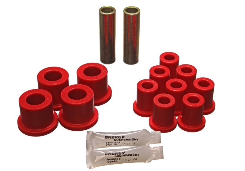 Energy Suspension 70-72 Dodge Charger (w/ 1-1/2in Main Eye) Red Rear Leaf Spring Bushing Set Bushing Kits Energy Suspension
