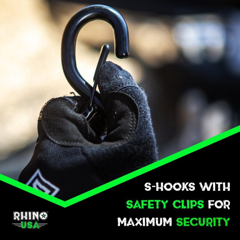 Rhino USA Cambuckle Motorcycle Tiedown Straps 2-Pack (Green) 1.5In X 8Ft Cargo Tie-Downs Rhino USA