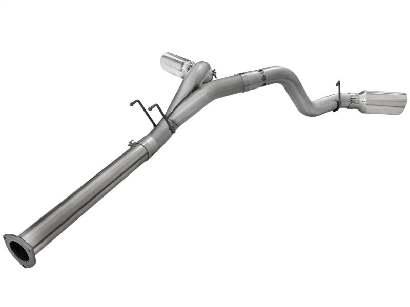 aFe LARGE BORE HD 4in 409-SS DPF-Back Exhaust w/Polished Tip 11-14 Ford Diesel Trucks V8-6.7L (td) DPF Back aFe