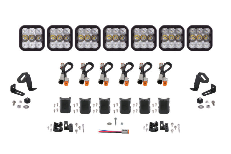 Diode Dynamics SS5 Sport Universal CrossLink 7-Pod Lightbar - White Combo Light Bars & Cubes Diode Dynamics
