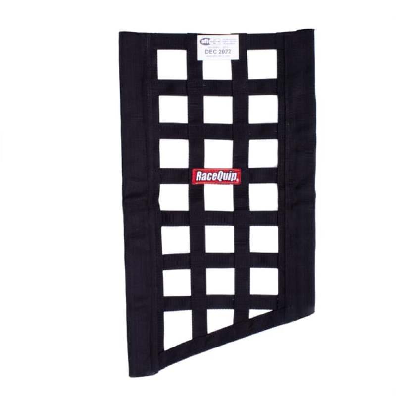 RaceQuip SFI 27.1 Rated Ribbon Style Funny Car Window Net / Black 22 to 18 H X 12 W Window Nets Racequip
