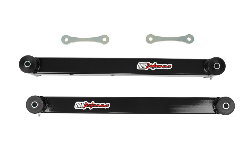 UMI 78-96 GM B-Body Boxed Extended Length Lower Control Arms w/Poly Bushings - Black Control Arms UMI Performance
