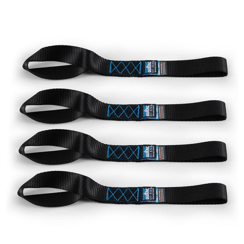Borne Off-Road Heavy-Duty Ratchet Tie-Down Kit (4-Pack) - Black Cargo Tie-Downs Borne Off-Road