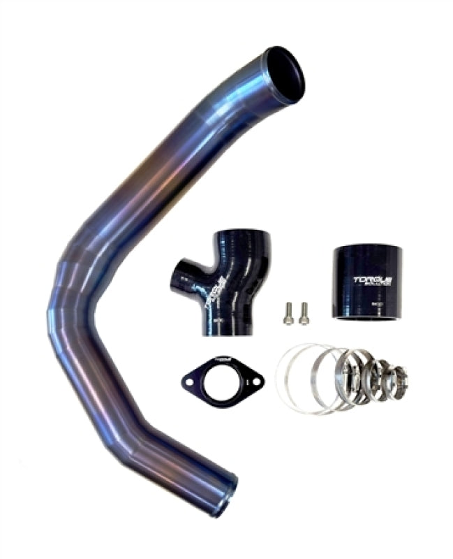 Torque Solution 15-21 Subaru WRX Top Mount Charge Pipe - Titanium Burnt Purple / Blue Air Intake Components Torque Solution