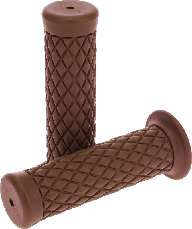 Bikers Choice 1 Inch Brown Quilted Grip Grips Bikers Choice