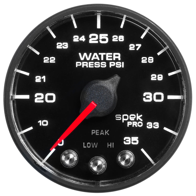Autometer Spek-Pro - Nascar 2-1/16in Water Press 0- 35 psi Bfb Sp Gauges AutoMeter