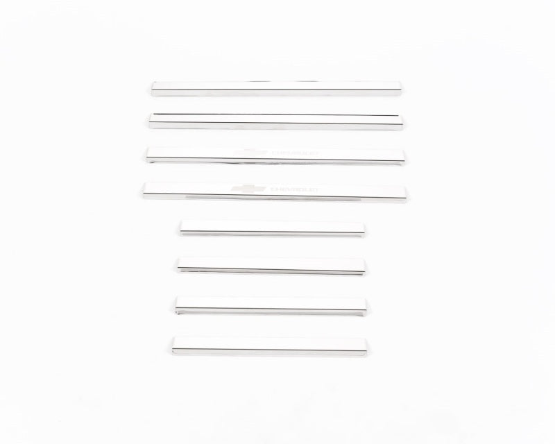 Putco 14-18 Chevy Silv LD - Crew Cab w/ CHEVROLET Etching (8pcs) SS Door Sills Door Panels Putco
