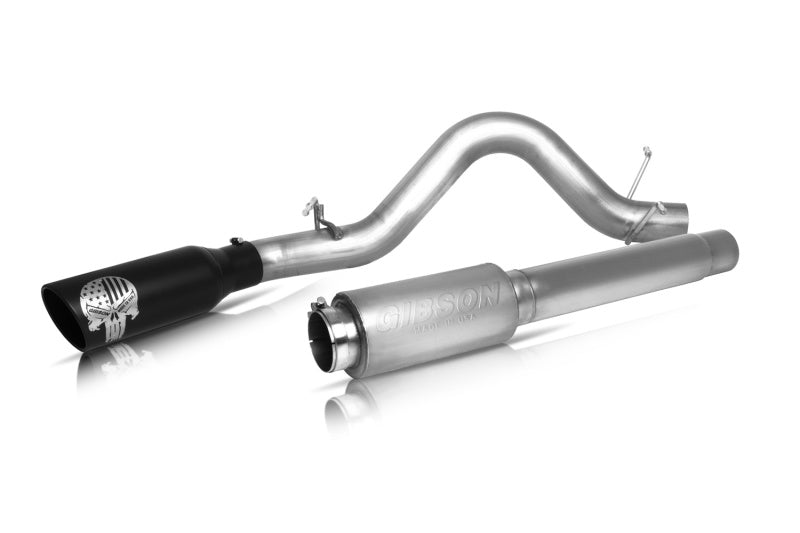 Gibson 11-14 Ford F-150 XLT 3.7L 4in Patriot Skull Series Cat-Back Single Exhaust - Stainless Catback Gibson