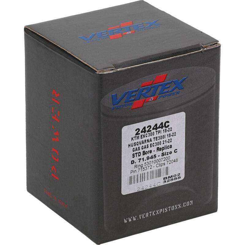 Vertex Piston 2024 KTM 300 EXC 300cc Cast Replica Piston Kit Piston Sets - Powersports Vertex Pistons