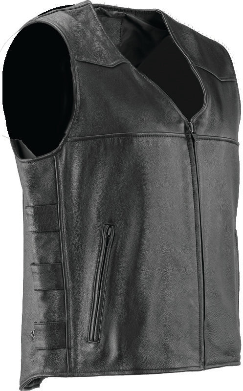 Kuryakyn Leather By River Road Plains Leather Vest Black - Small Vests Kuryakyn
