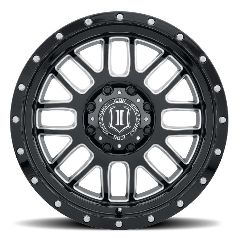 ICON Alpha 20x9 / 6x5.5 / 16mm / 5.625in BS Gloss Black Wheel w/ Milled Windows Wheels - Cast ICON