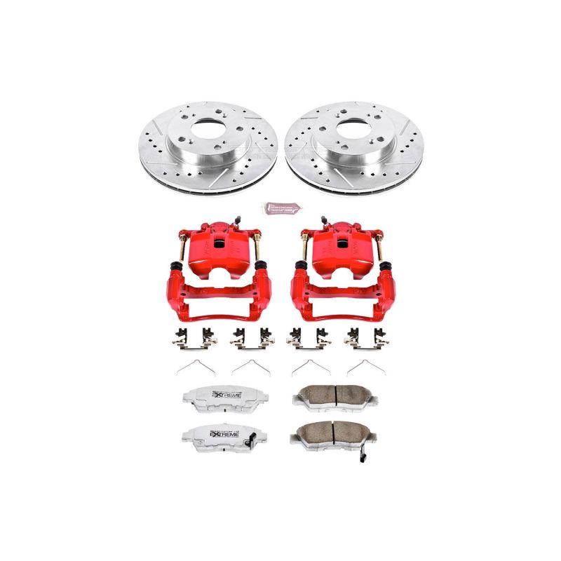 Power Stop 02-06 Acura RSX Front Z26 Street Warrior Brake Kit w/Calipers Brake Kits - Performance D&S PowerStop