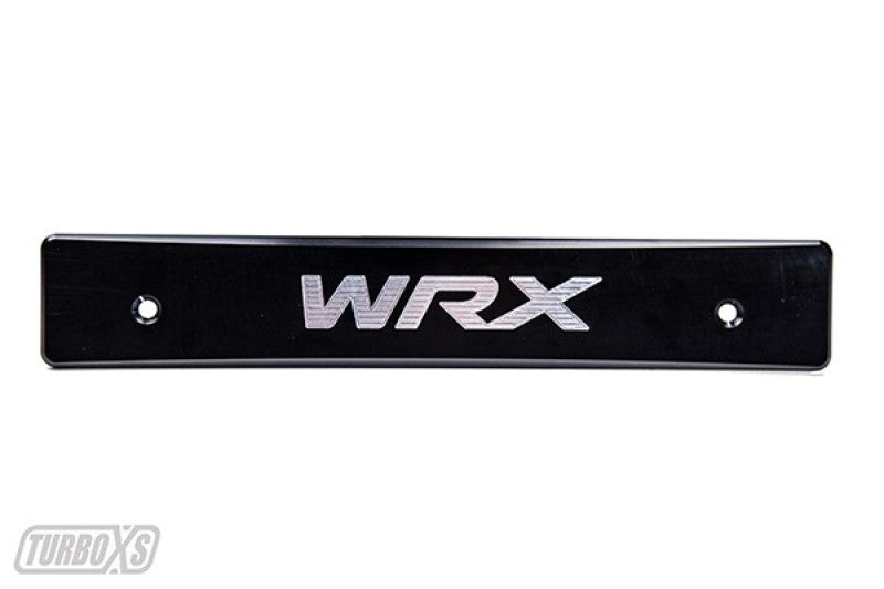 Turbo XS 15-17 Subaru WRX/STi Billet Aluminum License Plate Delete Black Machined WRX Logo License Plate Relocation Turbo XS