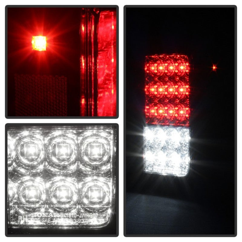 Spyder Jeep Wrangler 07-15 LED Tail Lights Red Clear ALT-YD-JWA07-LED-RC Tail Lights SPYDER