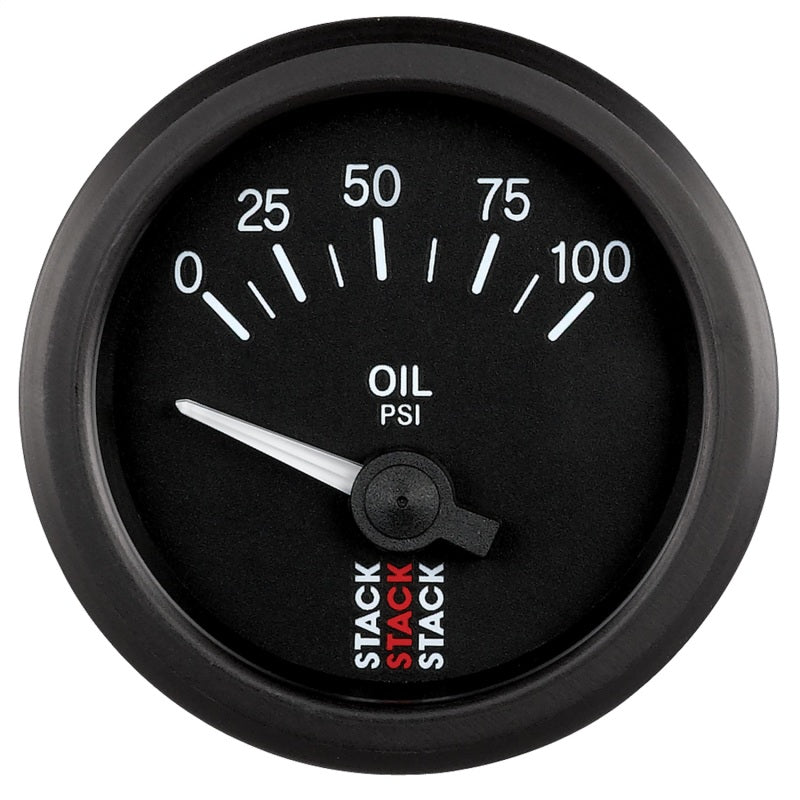 Autometer Stack Instruments 52mm 0-100 PSI 1/8in NPTF Electronic Oil Pressure Gauge - Black Gauges AutoMeter