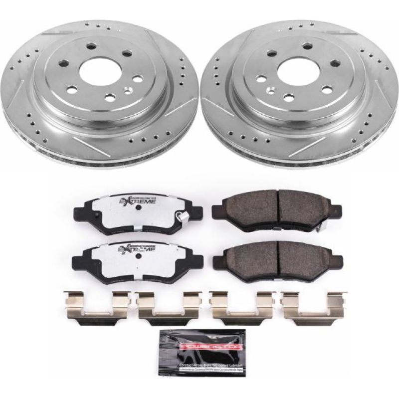 Power Stop 10-16 Cadillac SRX Rear Z26 Street Warrior Brake Kit Brake Kits - Performance D&S PowerStop
