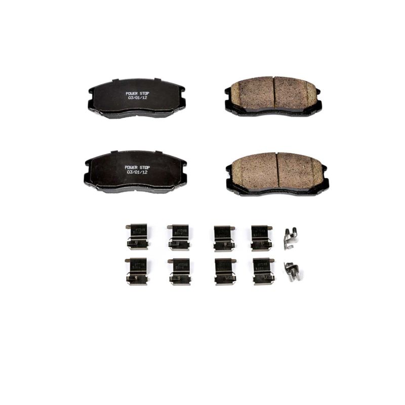 Power Stop 91-96 Eagle Summit Front Z17 Evolution Ceramic Brake Pads w/Hardware Brake Pads - OE PowerStop