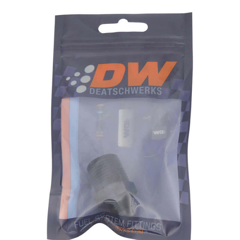 DeatschWerks 6AN Male Flare to 1/2in Male NPT Adapter - Anodized Matte Black Fittings DeatschWerks
