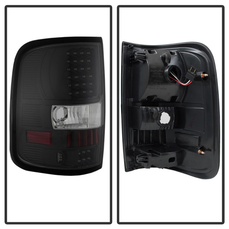 xTune Ford F150 Styleside 04-08 (Not Fit Heritage & SVT) LED Tail Lights Black ALT-ON-FF15004-LED-BK Tail Lights SPYDER
