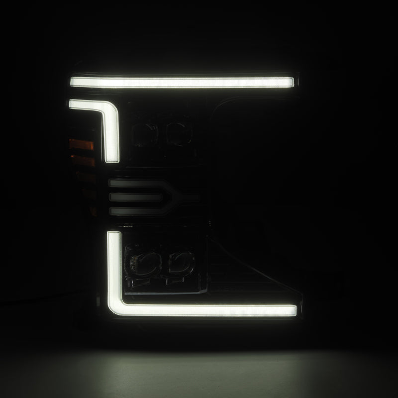 AlphaRex 20-22 Ford F-250/350/450 SD NOVA-Series LED Proj Headlights Alpha-Bk w/Acv Light SS & SBDRL Headlights AlphaRex