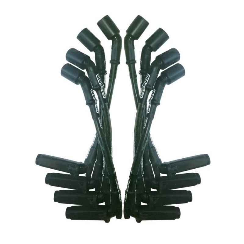 Moroso GM LS 11in Long Coil On Plug 90 Deg Plug Sleeved Ultra Spark Plug Wire Set - Black Spark Plug Wire Sets Moroso