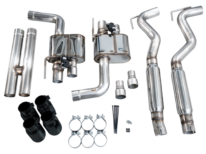 AWE Tuning 18-23 S550 Mustang GT SwitchPath Exhaust - Diamond Black Tips Catback AWE Tuning