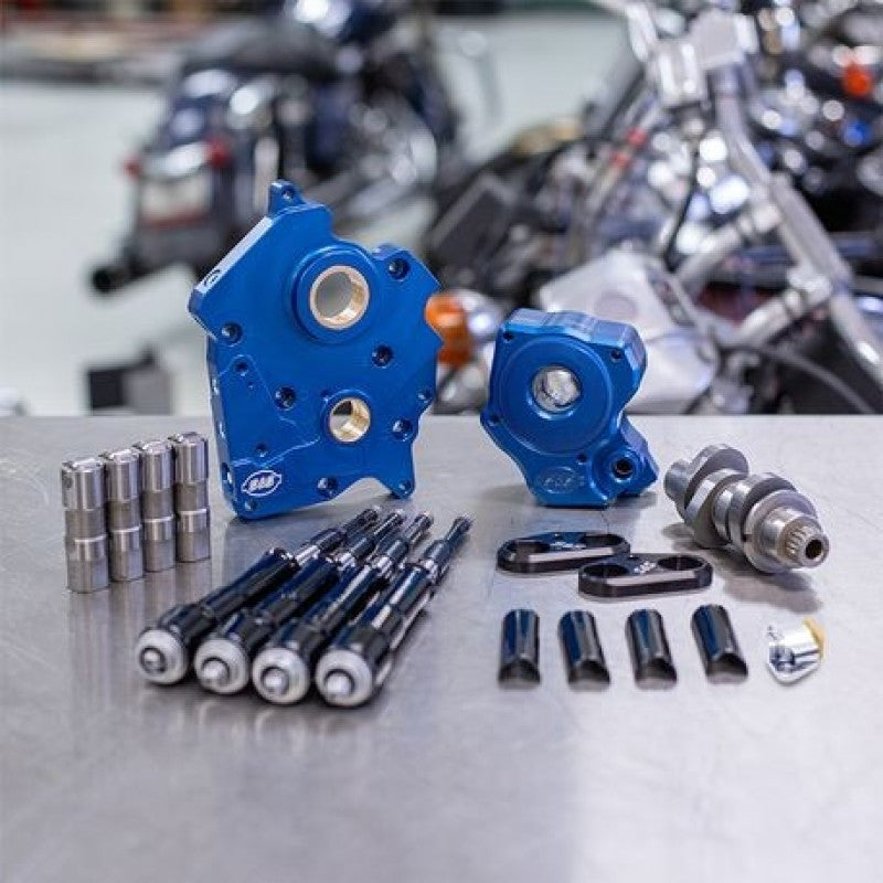 S&S Cycle 2017+ Oil Cooled M8 Models Chain Drive 475C Cam Chest Kit w/ Black Pushrod Tubes Cam Gears S&S Cycle