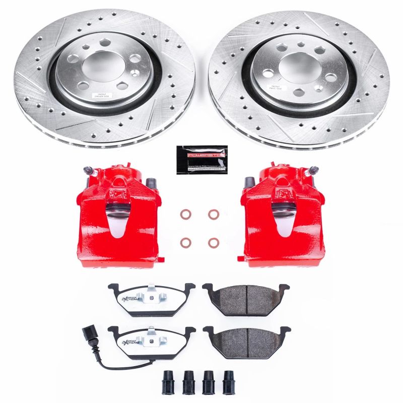 Power Stop 06-99 Volkswagen Beetle Front Z26 Street Warrior Brake Kit w/Calipers Brake Kits - Performance D&S PowerStop