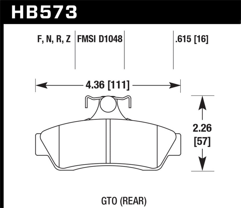 Hawk 04-06 Pontiac GTO HPS 5.0 Rear Brake Pads Brake Pads - Performance Hawk Performance