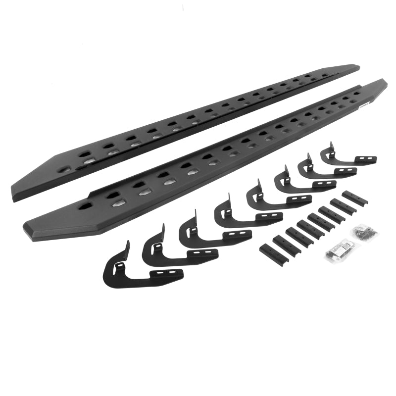 Go Rhino 15-19 GMC Sierra 2500/3500HD DC 4DR RB20 Slim Running Boards Kit (w/Brackets) - Tex. Blk Running Boards Go Rhino