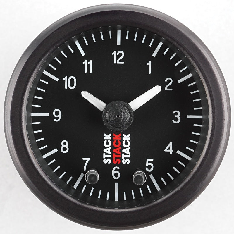Autometer Stack Analog Clock Gauge - Black Gauges AutoMeter
