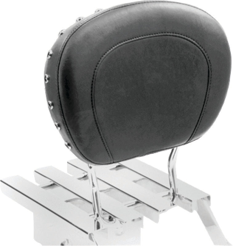 Mustang Harley FL Touring Sissy Bar Pad (12x9) w/Blk Pearl Studs - Black Sissy Bar Pads Mustang Motorcycle