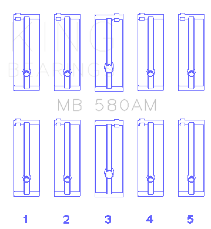 King Engine Bearings Toyota 21R/(Size +1.0mm) Main Bearing Set Bearings King Engine Bearings