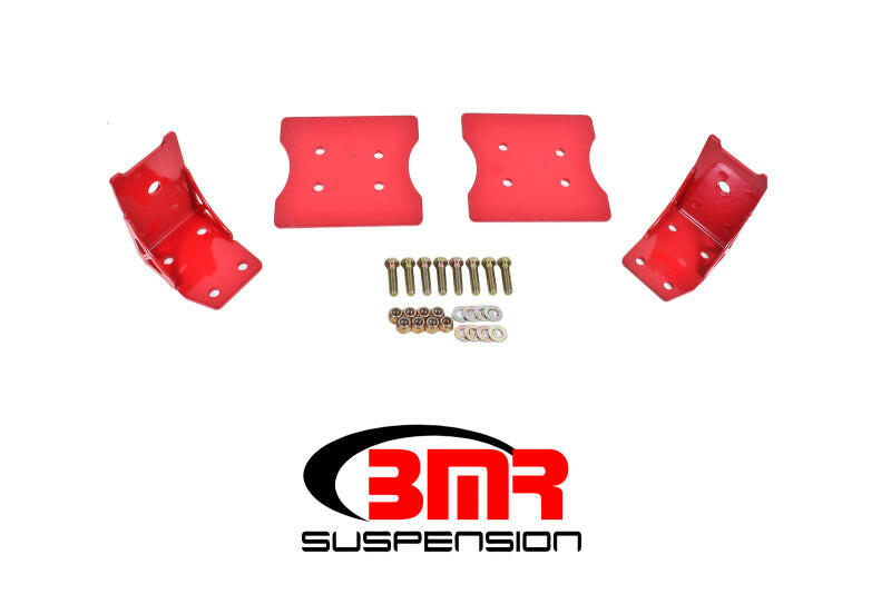 BMR 79-04 Fox Mustang Lower Torque Box Reinforcement Plates - Red Diff Braces BMR Suspension