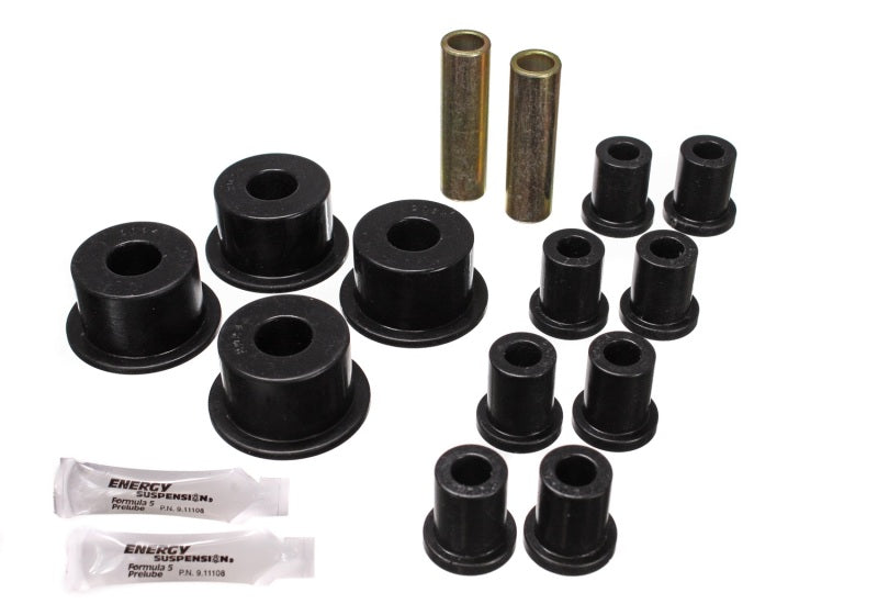 Energy Suspension 65-72 Dodge Charger (w/ 2in Main Eye) Black Rear Leaf Spring Bushing Set Bushing Kits Energy Suspension