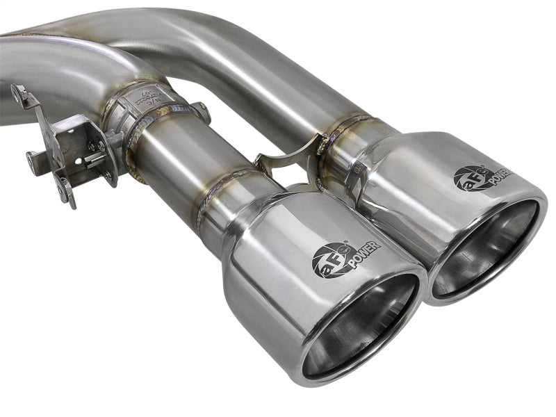 aFe MACH Force-Xp 3.5in. 304 SS C/B Exhaust w/o Muffler 15-18 BMW X5 M V8-4.4L (tt) - Polished Tip Catback aFe