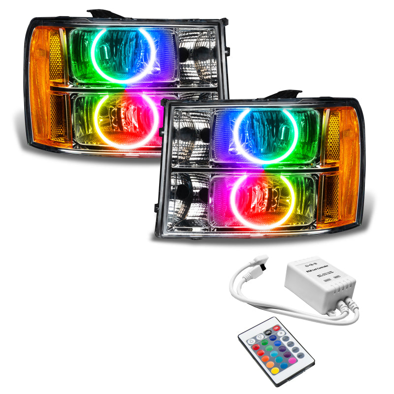 Oracle 07-13 GMC Sierra SMD HL - Round Ring Design - ColorSHIFT w/ Simple Controller Headlights ORACLE Lighting