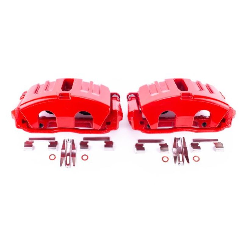 Power Stop 05-13 Chevrolet Corvette Front Red Calipers w/Brackets - Pair Brake Calipers - Perf PowerStop