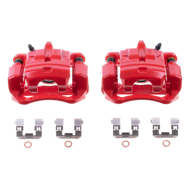 Power Stop 13-16 Scion FR-S Rear Red Calipers w/Brackets - Pair Brake Calipers - Perf PowerStop