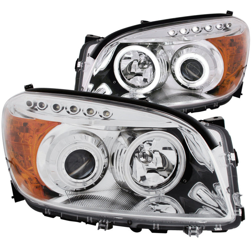 ANZO 2006-2008 Toyota Rav4 Projector Headlights w/ Halo Chrome (CCFL) Headlights ANZO