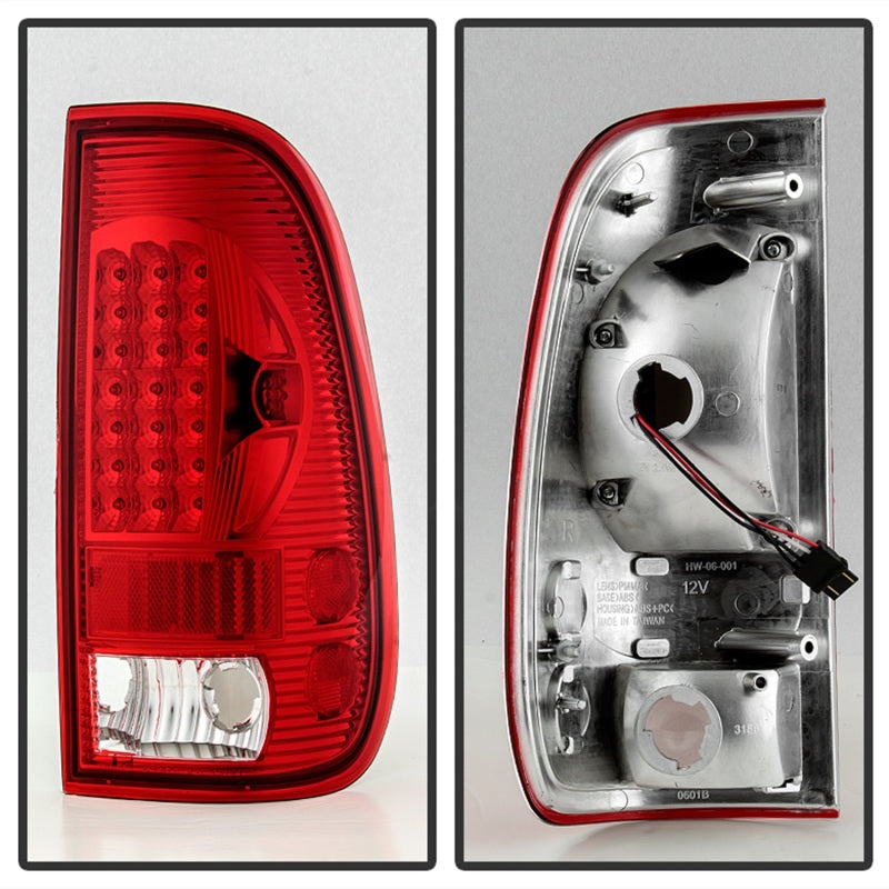 xTune Ford F150 Styleside 97-03 Super Duty 99-07 LED Tail Lights Red Smoke ALT-ON-FF15097-LED-RC Tail Lights SPYDER