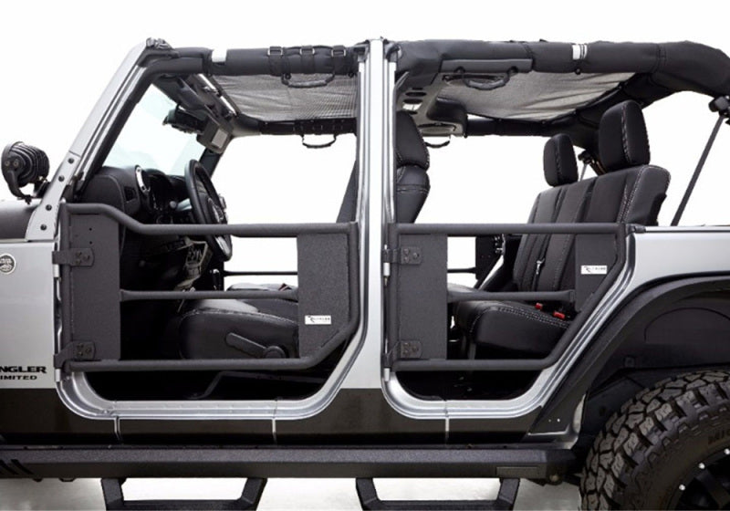 Rampage 2007-2018 Jeep Wrangler(JK) Unlimited 4-Door Tube Doors With Netting - Black Doors Rampage