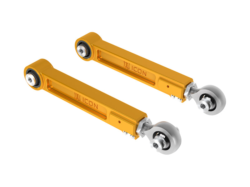 ICON 22-23 Toyota Tundra / 2024 Toyota Tacoma Billet Rear Upper Link Kit - Gold Anodized Suspension Arms & Components ICON