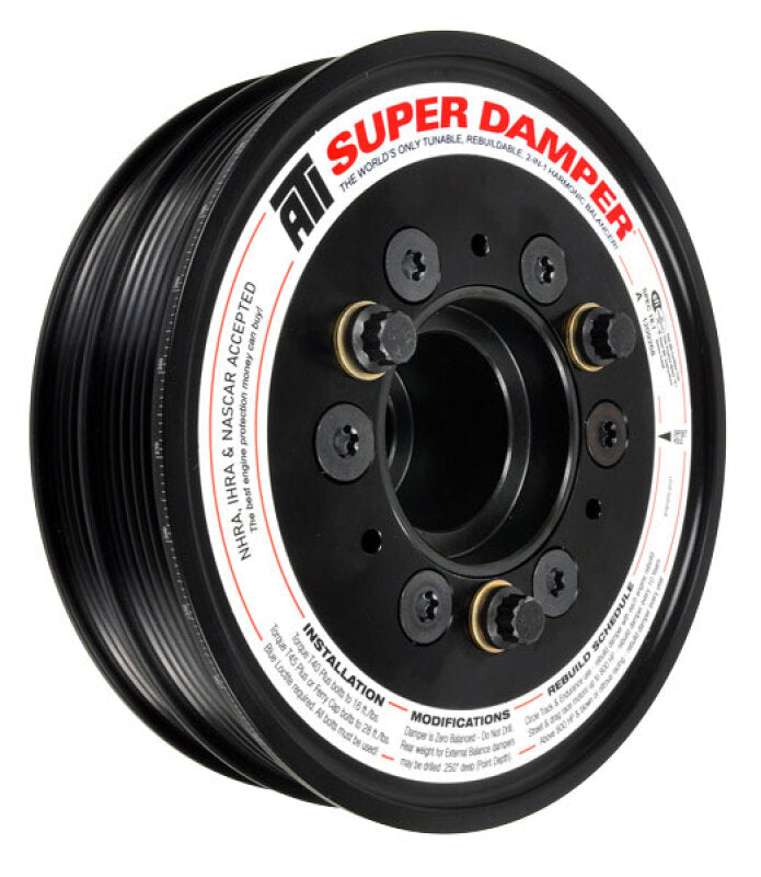 ATI Damper - 6.78In - AL - 6 Grv - 2011+ Ford Coyote 5.0 Mustang w/o AC - 4 Ring (OEM / 31T 8mm HTD) Crankshaft Dampers ATI