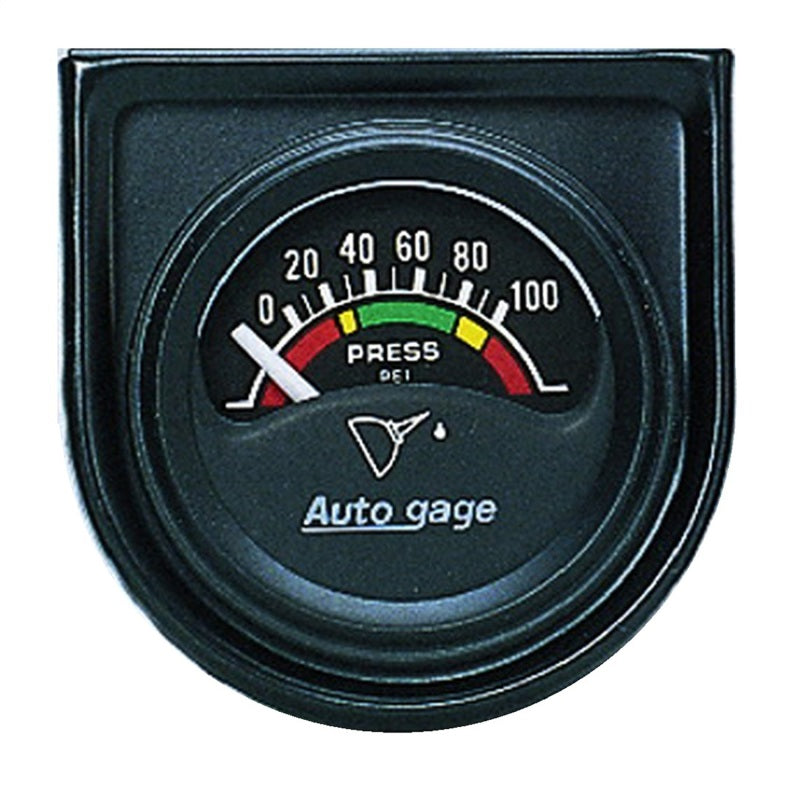 Autometer AutoGage Gauge Console 1.5in 100psi Electric Oil Pressure Gauge - Black Dial/Black Bezel Gauges AutoMeter